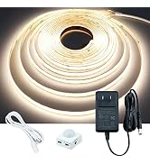 GOMING Motion Sensor COB LED Light Strip 16.4ft(5M) Natural White 4000K 3 Lighting Modes 3 Timing...