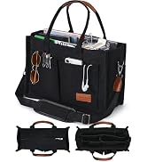 FIORETTO Canvas Tote Bag for Women with Zipper Closure & Individual Compartments for Work College...
