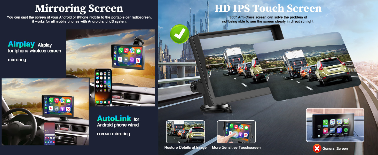 Wireless Carplay Screen for Car