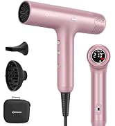 Hair Dryer, IG INGLAM 110, 000 RPM High-Speed Blow Dryer with LED Display, 1300W Low Noise Negati...