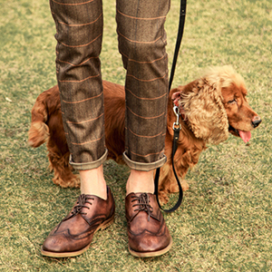 brown boot shoelaces leather