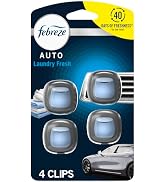 Febreze Car Air Freshener Vent Clip Laundry Fresh Scent, 07 oz. Car Vent Clip, Pack of 4