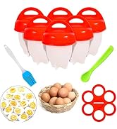 Individual Egg Boiler for Hard Boiled Eggs - Silicone Egg Cups for Poached Eggs Hard Boiled Egg H...