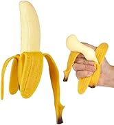 Anboor Banana Squishies Toy,Stretchy Banana Stress Ball Toy,Sensory Simulation Banana Relief Stre...