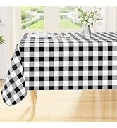 Smiry Rectangle Table Cloth, Waterproof Vinyl Tablecloths with Flannel Backing, Wipeable Buffalo ...