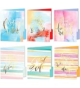 Gold Foil Decorative File Folders Letter Size-12 Pack Watercolor File Folders-1/3 Cut Tab-Letter ...
