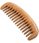 Moreinday Wooden Comb for Women, Wide Tooth Comb for Curly Thick Hair, Green Sandalwood