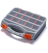 MIXPOWER 30-Compartments Double Sided Organizer, 12-Inch Toolbox with Impact Resistant Polymer an...