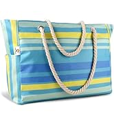 CaCTOUR Beach Bags for Women,Large Beach Bag Waterproof Sandproof with Zipper Pocket,Travel Tote ...