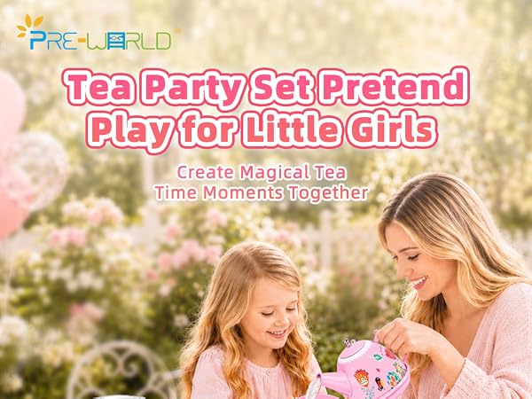 PRE-WORLD Tea Party Set for Toddlers 3-5