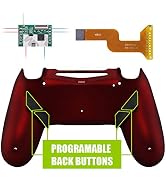 eXtremeRate Soft Touch Scarlet Red Dawn Programable Remap Kit for PS4 Controller with Upgrade Boa...