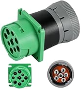 FRCVESNG Green Female 9 Pin J1939 Type 2 to 6 Pin 1708 Adapter Fit for Truck ELD Equipment & Diag...