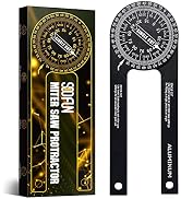 Angle Finder Miter Saw Protractor - Stocking Stuffers for Men Aluminum Angle Measuring Tool Miter...