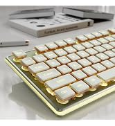 SEUNKWANG EWEADN GX710S Backlit Computer Keyboards, Wired USB Keyboard with Warm Backlit, Metal P...