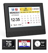 SENXINGYAN Digital Calendar Alarm Clock, 7" HD Large Screen Display, New Multiple Clock Modes Aut...