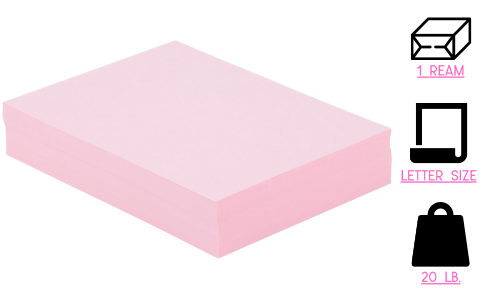 colored copy paper pink