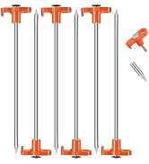 TEOYNGU Tent Stakes,Galvanized Steel Heavy Duty Tent Pegs Pop Up Tent Stakes Designed for Camping...