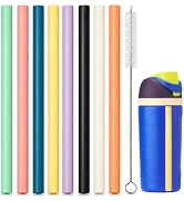 Dakoufish Replacement Straws For Owala 16oz Water Bottle,8 Pack BPA-Free Reusable Plastic Straws ...