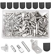 112 Pcs 5 Styles Shelf Nail kit, Metal Nickel Plated Shelf Support pin, Silicone Cover, Suitable ...