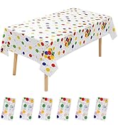 JHDZDHY 6 Pack Happy Birthday Plastic Tablecloths,108" x 54"Rectangle Disposable Table Covers for...