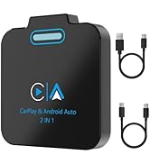 Android Auto Wireless Adapter, CarPlay Wireless Adapter, 2 in 1 Wireless CarPlay Adapter for iPho...