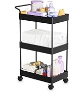 Volnamal Baby Diaper Caddy, Plastic Movable Cart for Newborn Nursery Essentials Diaper Storage Ca...