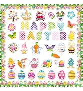 Ozepao 57 Pcs Easter Cutouts for Bulletin Board Decoration, Spring Rabbit Butterfly Animal Flower...