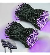 2 Pack 200 LED Solar Christmas Lights Outdoor Waterproof, Solar String Lights for Outside, Solar ...