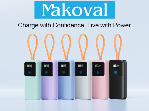 portable charger with built in cable