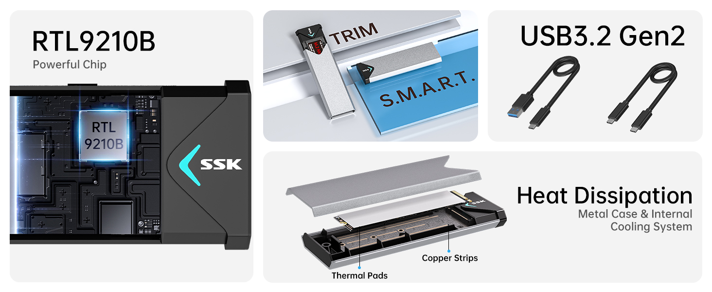 M.2 NVME PCIe SSD Enclosure