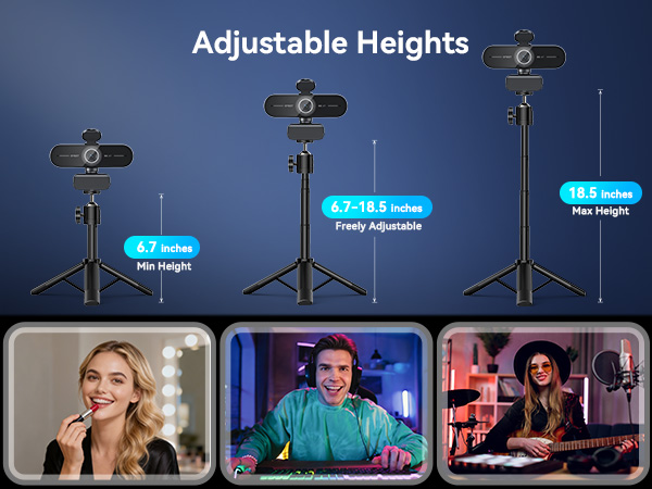 Adjustable Heights EMEET C60E 4K webcam
