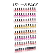 Sezanrpt 8 Pack Nail Polish Wall Rack, Clear nail polish organizer wall mounted, Acrylic Nail Pol...