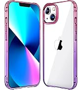 Mkeke for iPhone 14 Case for iPhone 13 Case Purple Pink Shockproof Bumpers Cases for iPhone 13/14