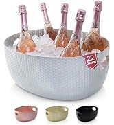 Gusto Nostro Large Beverage Tub for Parties - Metal Tub for Wine Bottles,Champagne,Beers - High C...