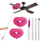 DRQ Ceiling Fan Cleaner Duster, 2 Pack Reusable Microfiber Duster with Extension Pole, 13 to 50 I...
