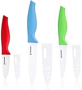 Magiware 6-Piece Ceramic Paring Knife Set with Sheaths-Sharp and Healthy (include 5inch Utility K...