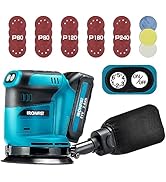 IRONFIST Brushless Random Orbital Sander, 6 Speeds Max 13500rpm, 5” Electric Sander Cordless 21V ...