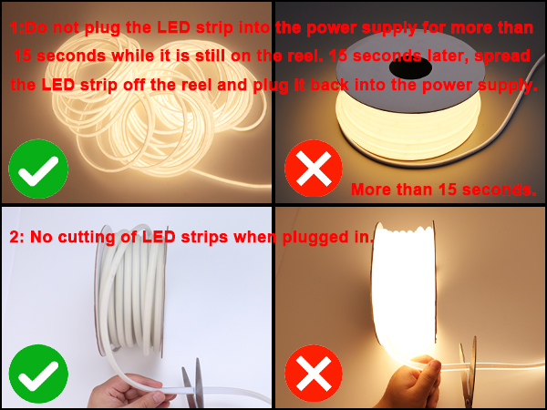 AC 110V COB LED Strip Light Outdoor Waterproof 65.6ft, LED Rope Light Flexible Cuttable for Bedroom
