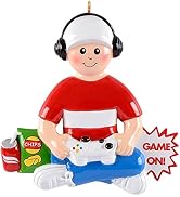 MAXORA Personalized Gamer Boy Christmas Ornament - Video Gamer Ornament - Video Gamer Hand Contro...
