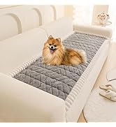 OTOB Plush Couch Arm Covers Washable, Non Slip Fuzzy Soft Armchair Slipcovers for Dogs Cats, Geom...