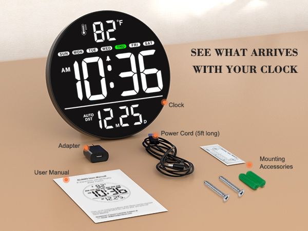 digital wall clock with led display