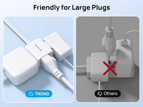 flat plug extension cord white
