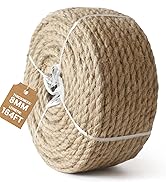 MERIANE 8mm Nature Jute Twine, 164 Feet Jute Rope for Cat Scratching Post DIY Arts Crafts Gardeni...