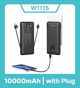 charmast Portable Charger Power Bank 10000mAh with Built-in AC Wall Plug | Built-in Cables,5 Outp...