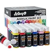 Artkey Acrylic Paint Set - 36 Colors 2 oz/59 ml Acrylic Paints Professional Artists Painting Kit ...