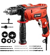 Enventor 7.5 Amp Hammer Drill, 1/2 Inch Electric Hammer Drill, 900W 0-3000RPM Variable Speed, 360...