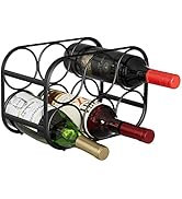 Buruis 6 Bottle Countertop Wine Rack - Wine Holder for Red White Wine Storage - Freestanding Meta...