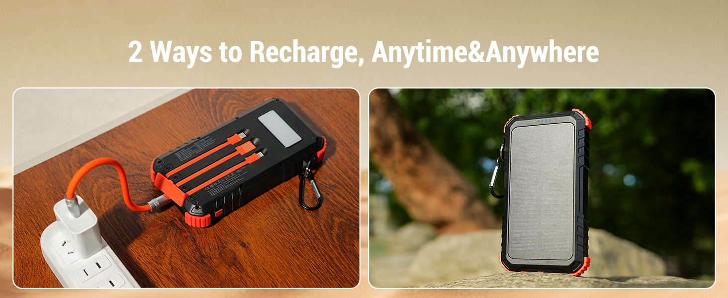 2 Ways to Recharge, Anytime&Anywhere
