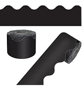 Carson Dellosa Education 65Ft of Black Bulletin Board Borders, 1 Roll of Scalloped Trim for Rolli...