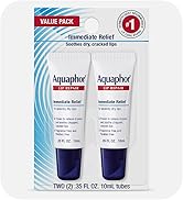 Aquaphor Lip Repair Ointment, Moisturizing Lip Balm Pack, Relieves Dryness, 0.35 Tube, Pack of 2